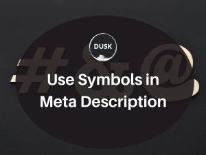 3 Front image of a blog titled "Use symbols in Meta description "with symbols as the background and the title displayed in corporate typography