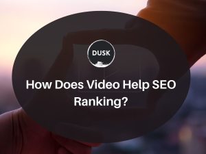 1 Front image of a blog titled " How does video help SEO ranking? "with person holding out hand as the background and the title displayed in corporate typography