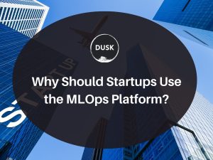 4 Front image of a blog titled "Why should startups use MLOps platform? "with ppc infographic photo illustration as the background and the title displayed in corporate typography