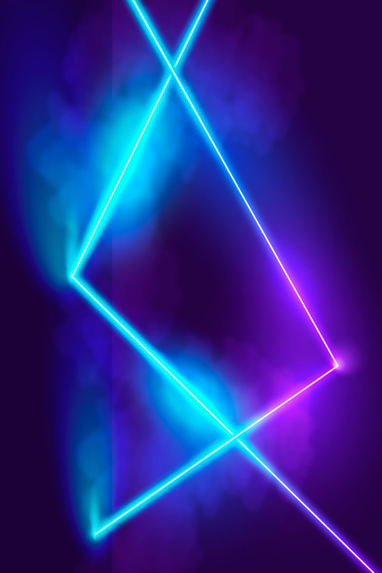 1 blue and purple neon lights on a black background