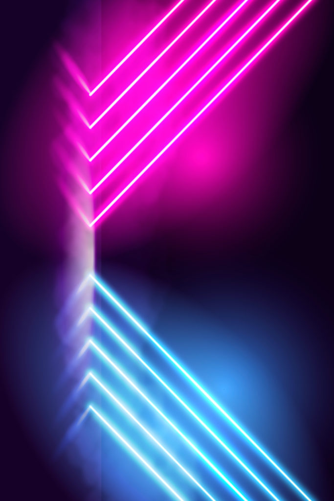 Mars Surface 14 pink and blue Neon Lights on a black background