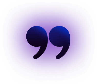 7 blue and black ombre quotes icon with neon purple lights on a transparent background