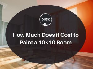 5 Front image of a blog titled "How much does it cost to paint a 10*10 room "with ppc infographic photo illustration as the background and the title displayed in corporate typography