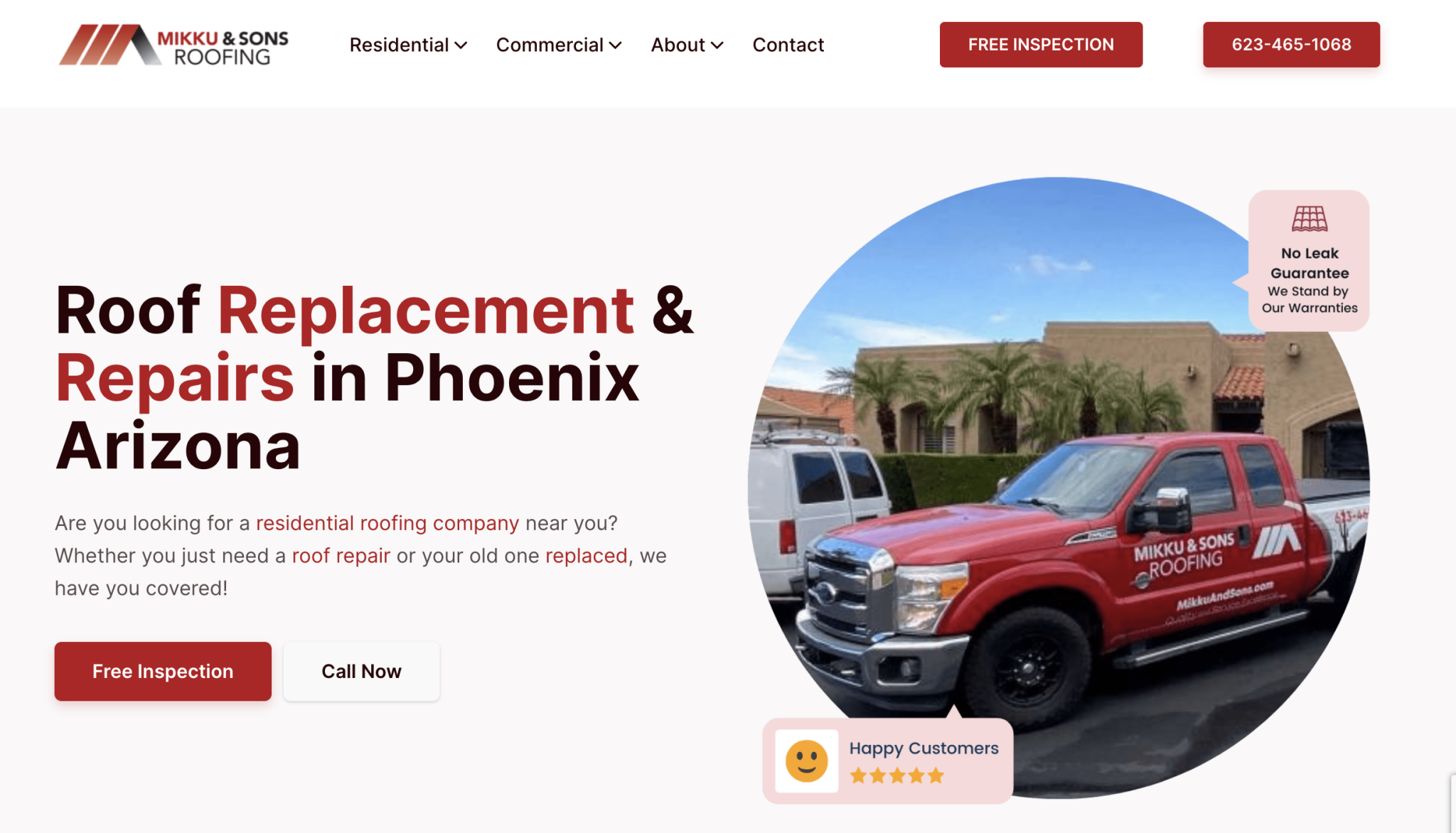 1 Mikku & Sons roofing homepage