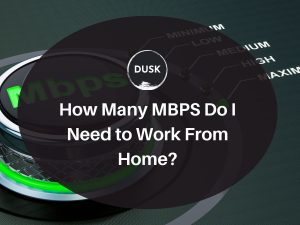 1 Front image of a blog titled "How many MBPS do I need to work from home ? "with ppc infographic photo illustration as the background and the title displayed in corporate typography