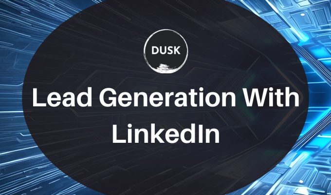 Front image of a blog titled "Lead Generation with Linkedin " with 3d digital as the background and the title displayed in corporate typography