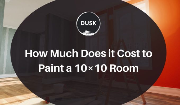 Front image of a blog titled "How much does it cost to paint a 10*10 room "with ppc infographic photo illustration as the background and the title displayed in corporate typography