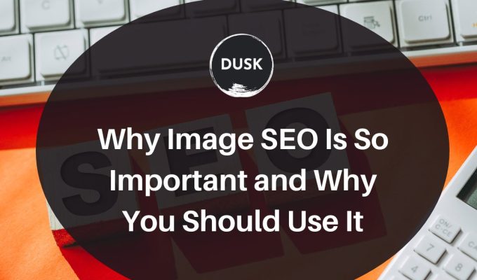 Front image of a blog titled "Why image SEO is so important and why should use it "with SEO illustration as the background and the title displayed in corporate typography