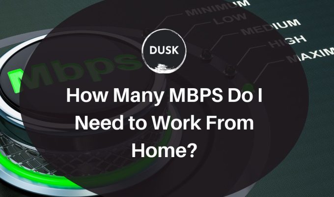 Front image of a blog titled "How many MBPS do I need to work from home ? "with ppc infographic photo illustration as the background and the title displayed in corporate typography
